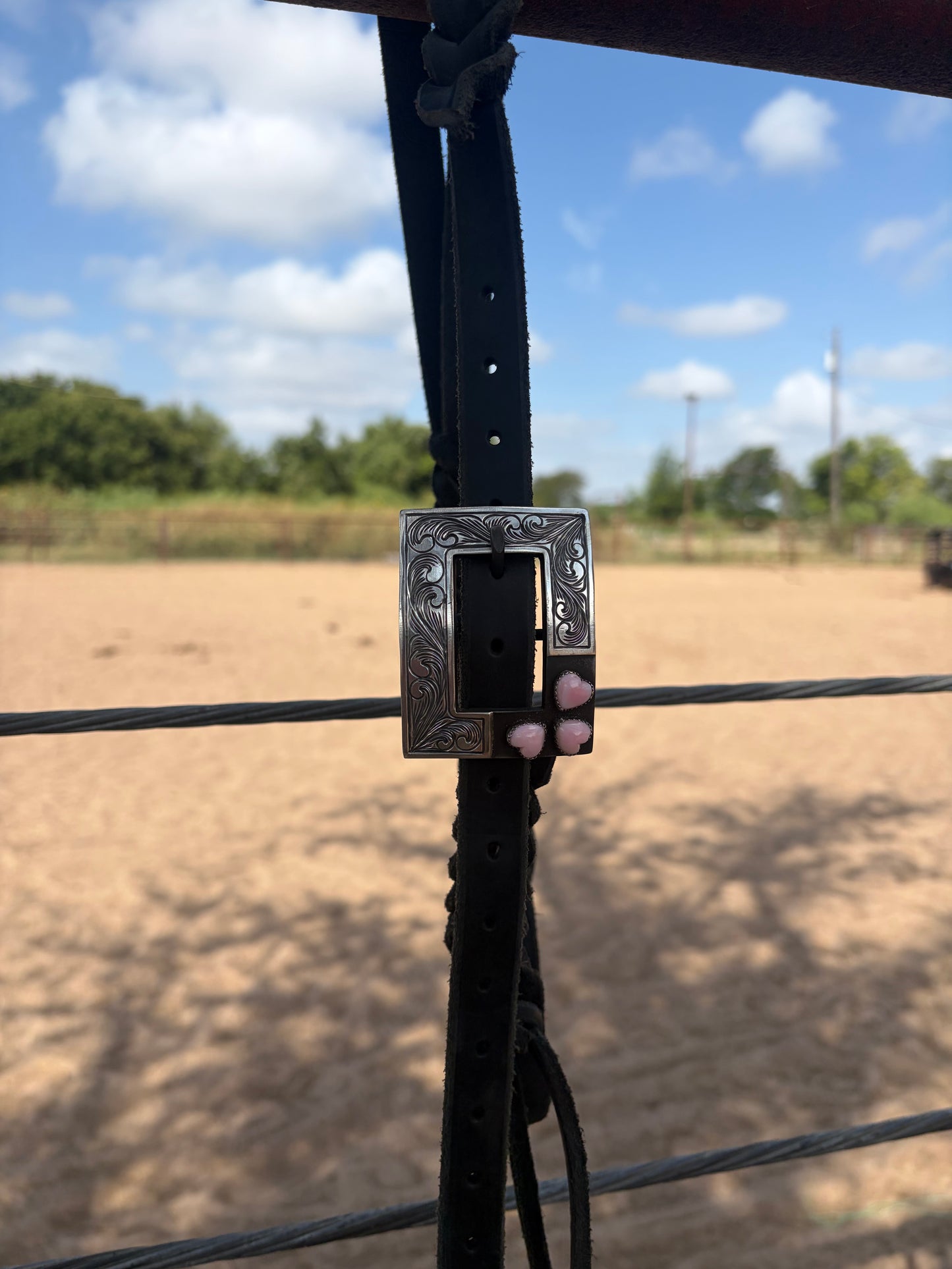 Pink Conch Heart Headstall Buckle