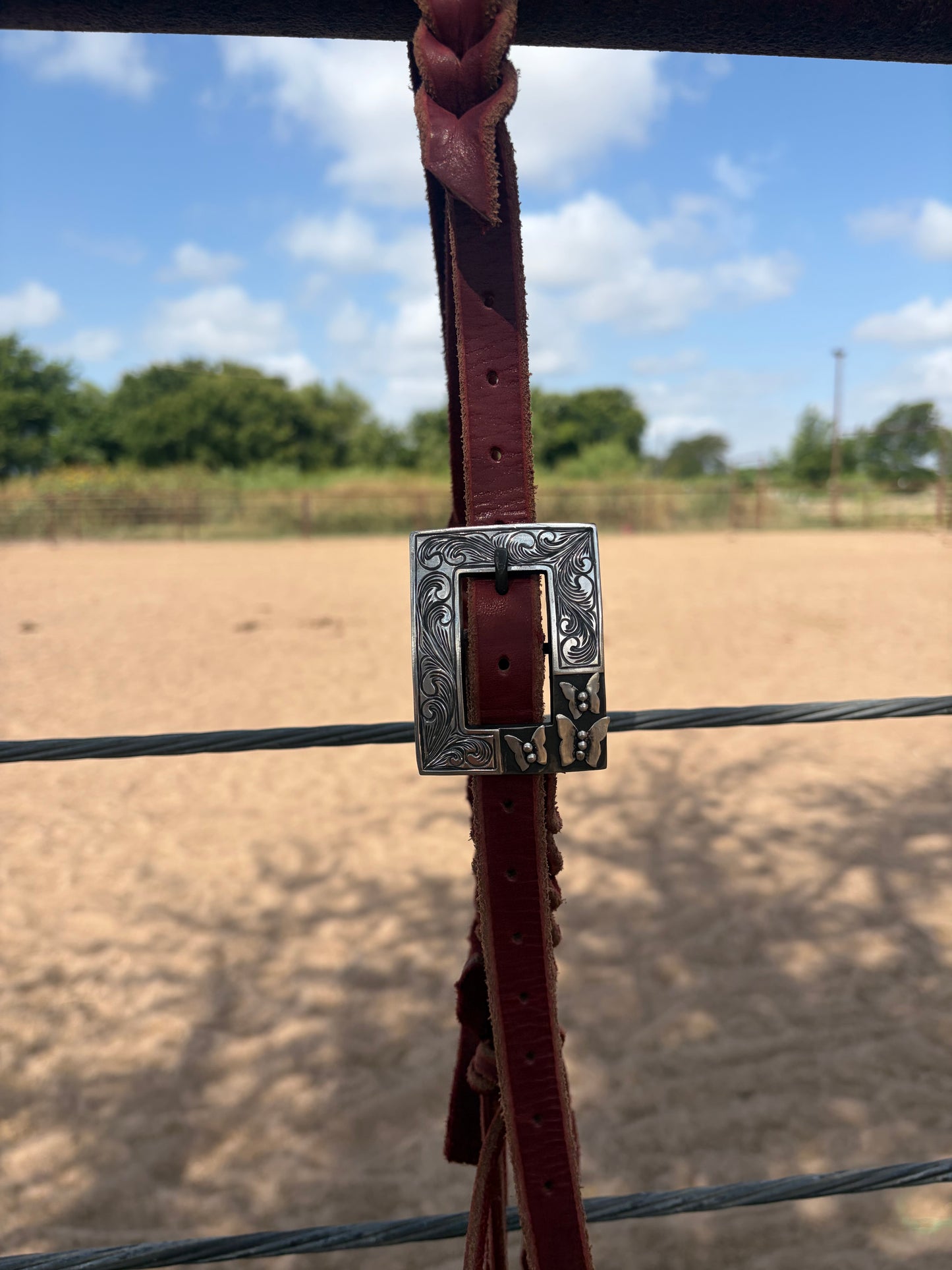 Full Sterling Silver Butterflies Headstall Buckle