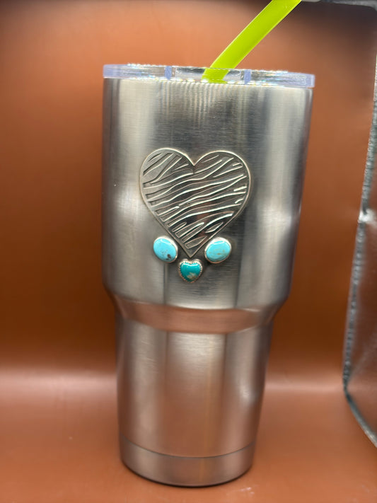 Kingman Mine Zebra Heart Cup