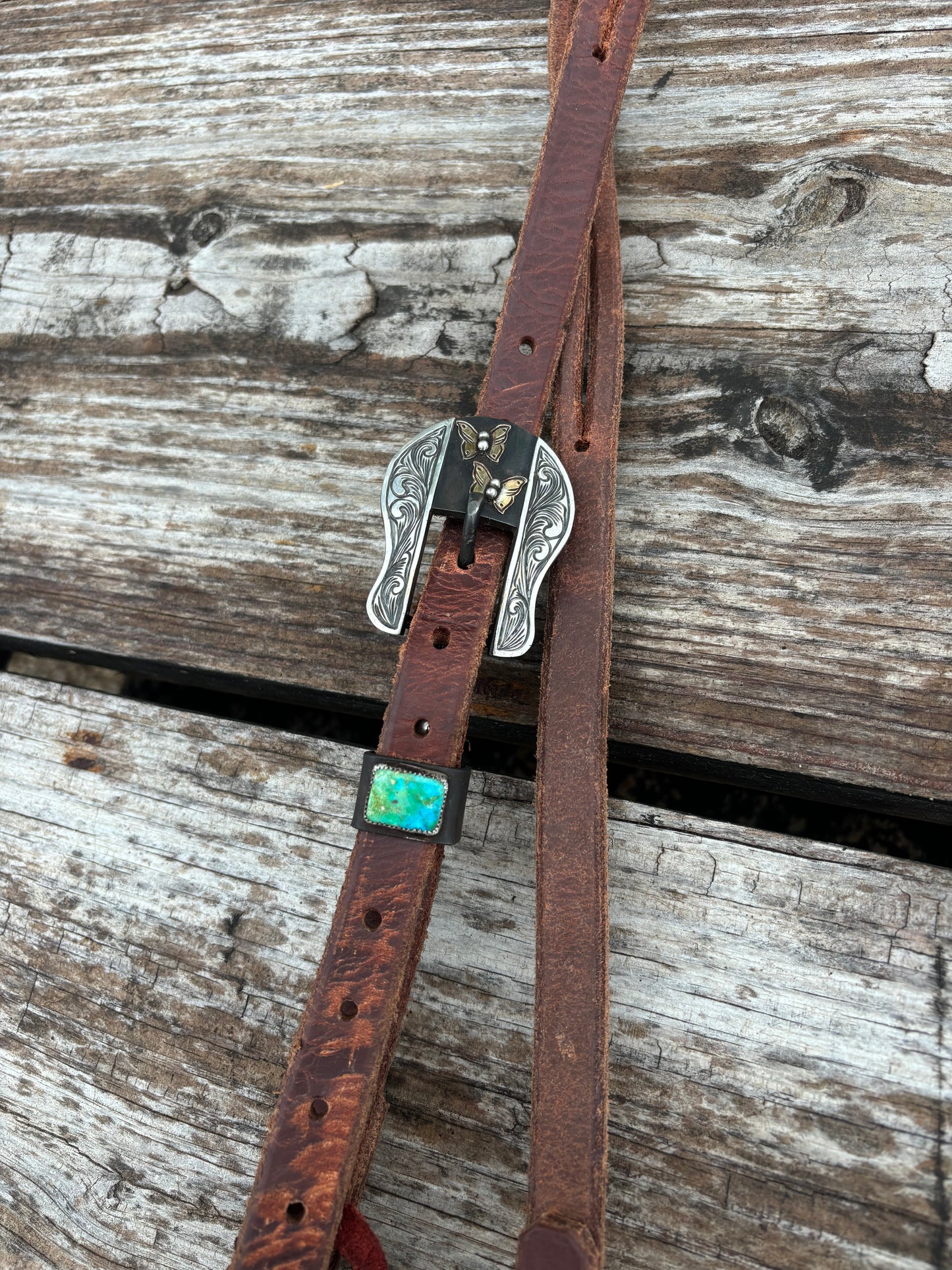 Brass Butterfly headstall buckle
