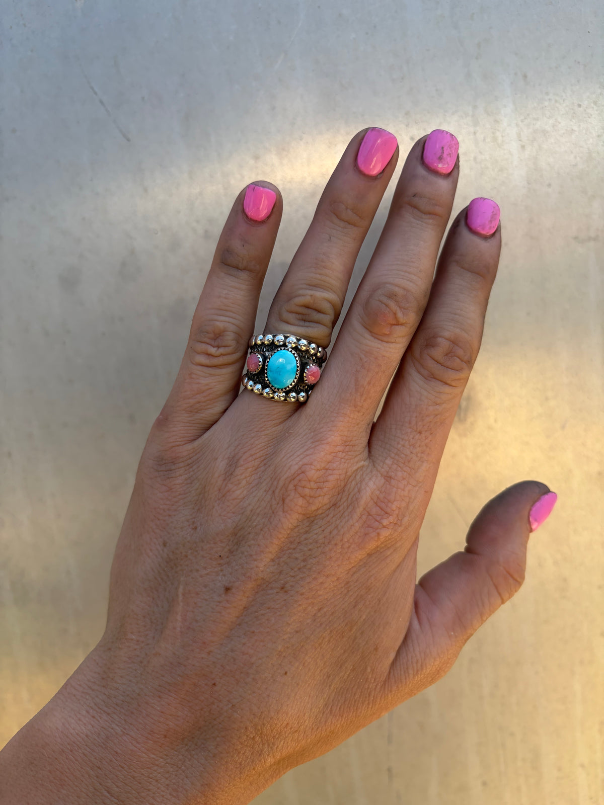 Sierra Belle and Pink Conch adjustable Ring