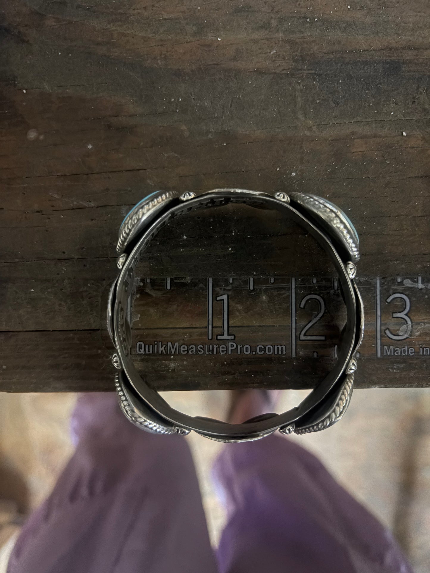 Kingman Mine Heart Engraved Bangle