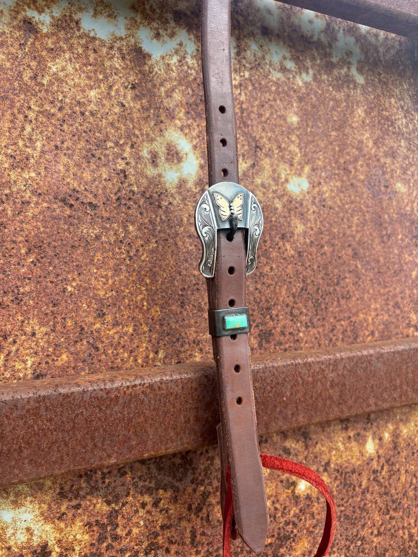 Turquoise Butterly Headstall buckle