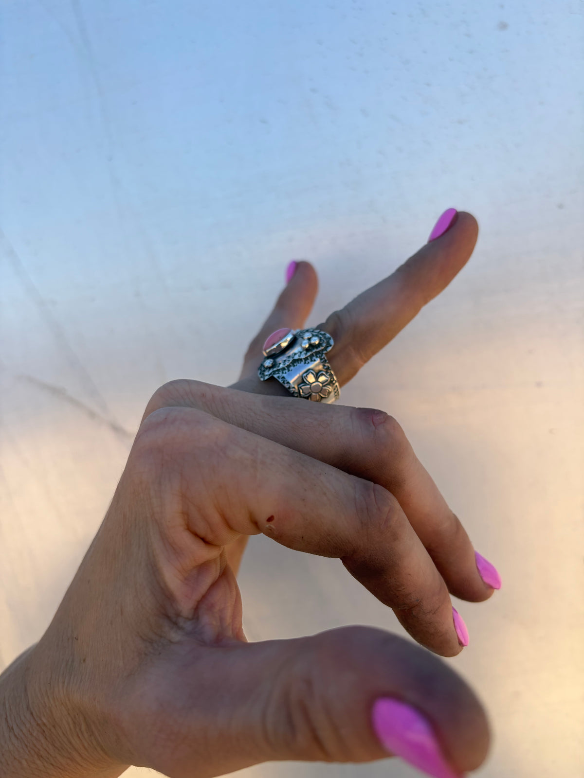 Pink Conch Butterfly Ring
