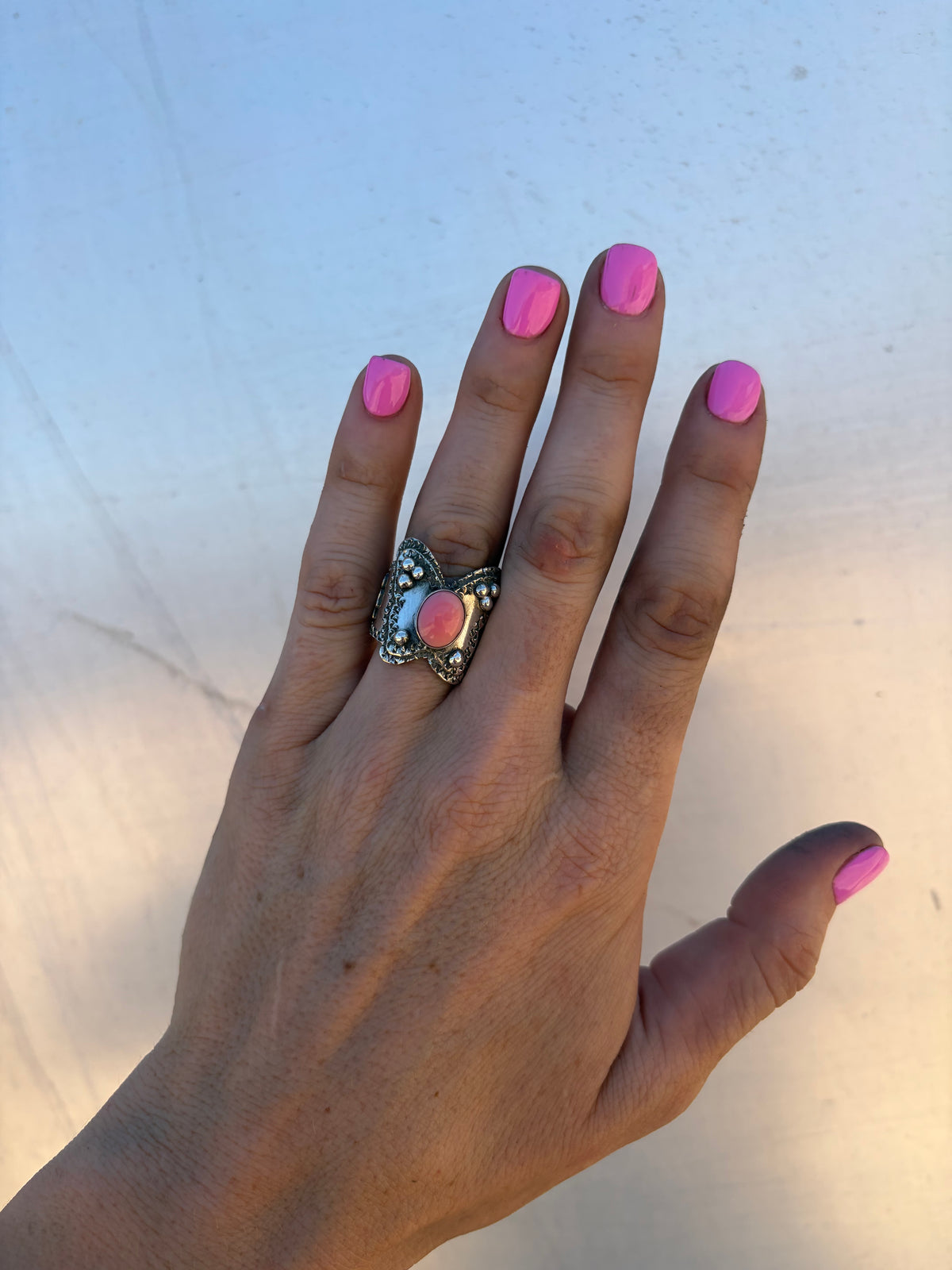 Pink Conch Butterfly Ring