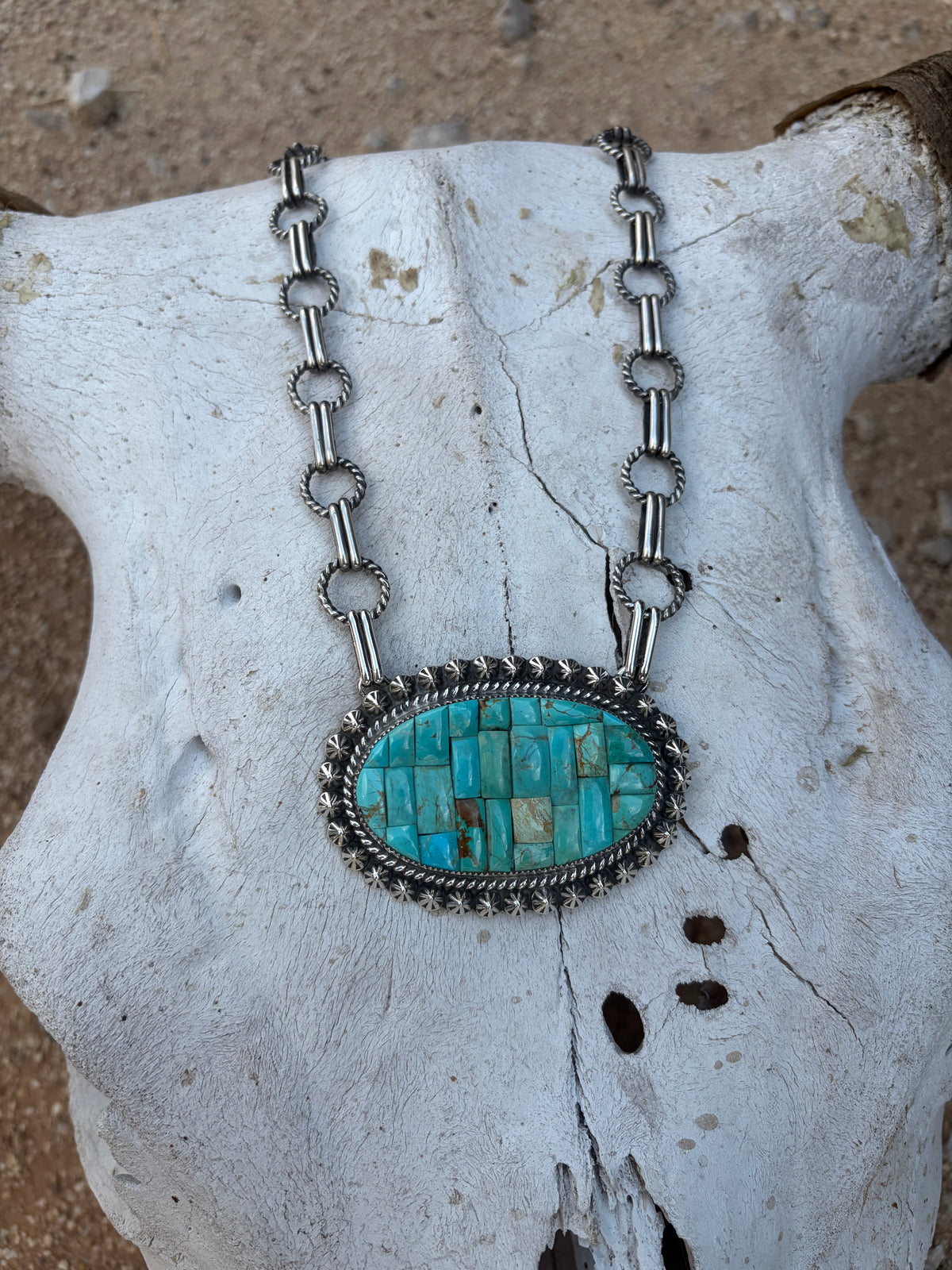 Kingman Mine Cobble Stone Necklace