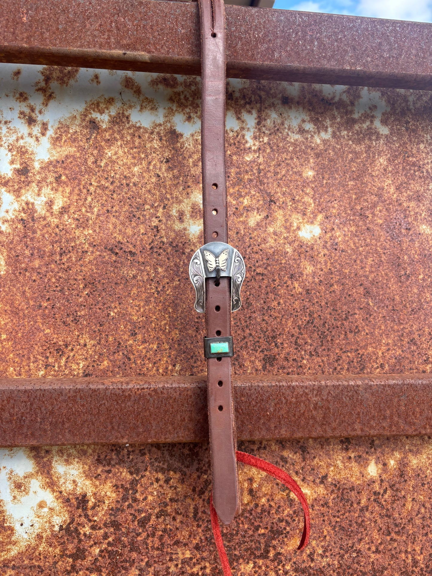 Turquoise Butterly Headstall buckle