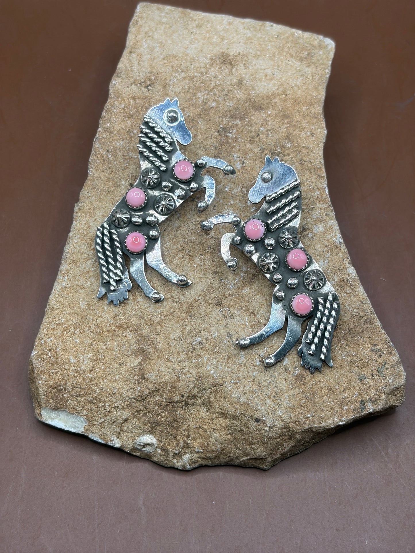 Pink Conch Horse Studs