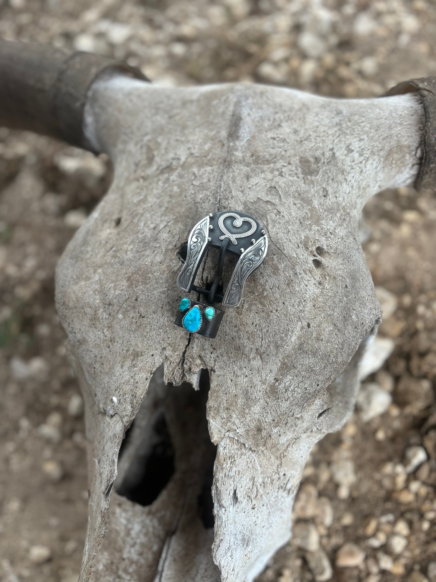 Turquoise Heart headstall buckle