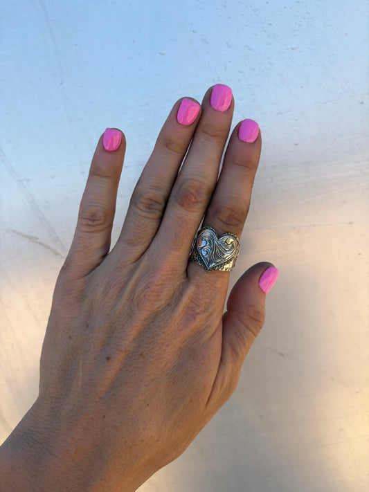 Engraved Heart heart Ring