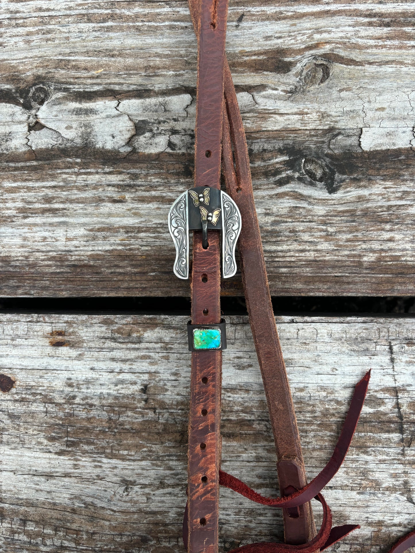 Brass Butterfly headstall buckle