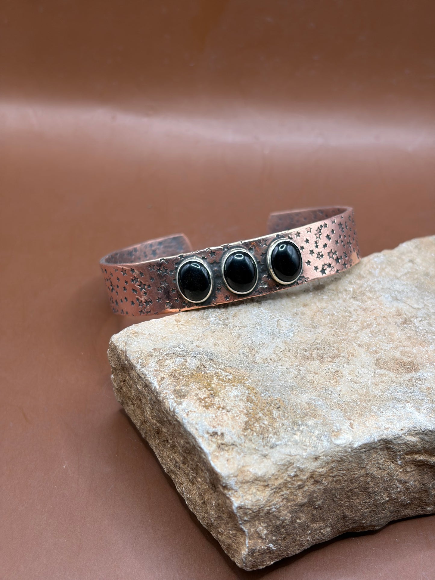 Black Onyx Copper Cuff
