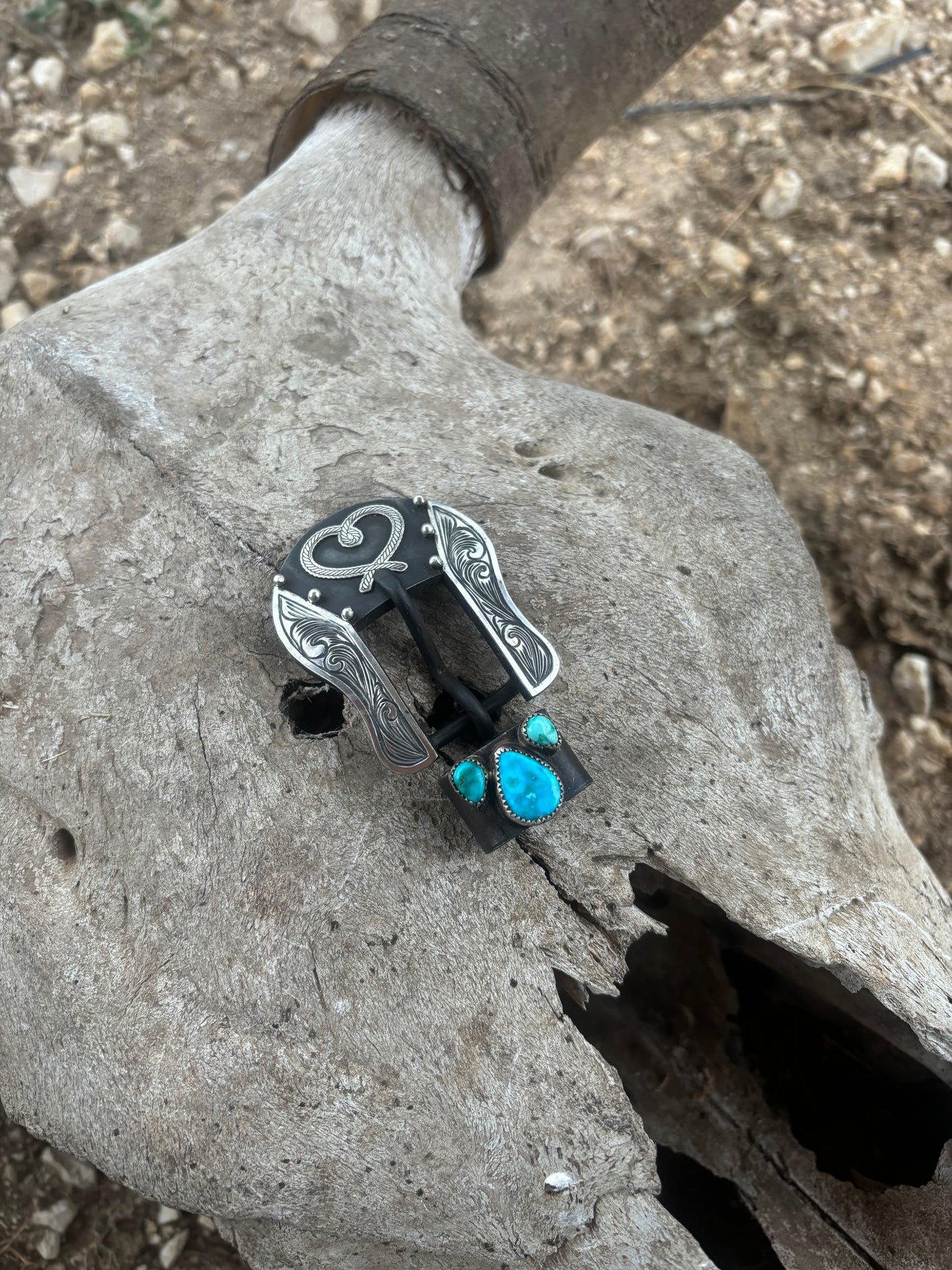 Turquoise Heart headstall buckle