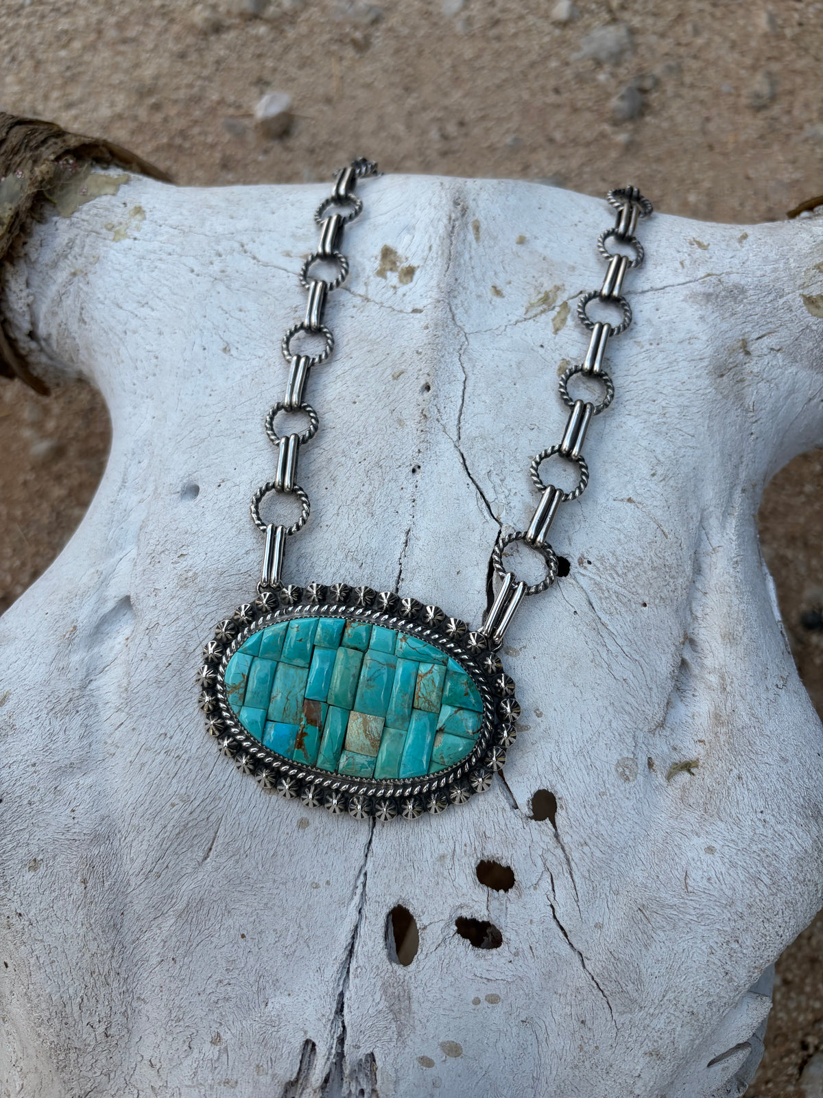 Kingman Mine Cobble Stone Necklace