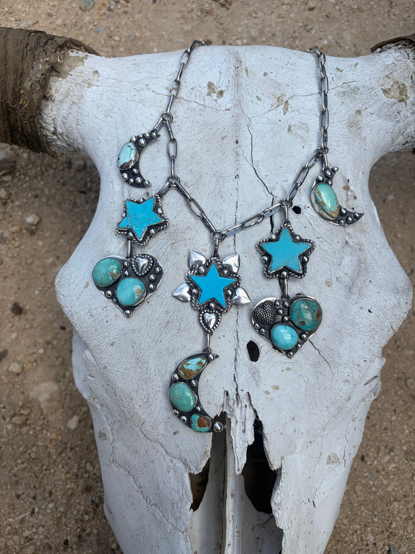Love, shine and reach for the moon charm necklace