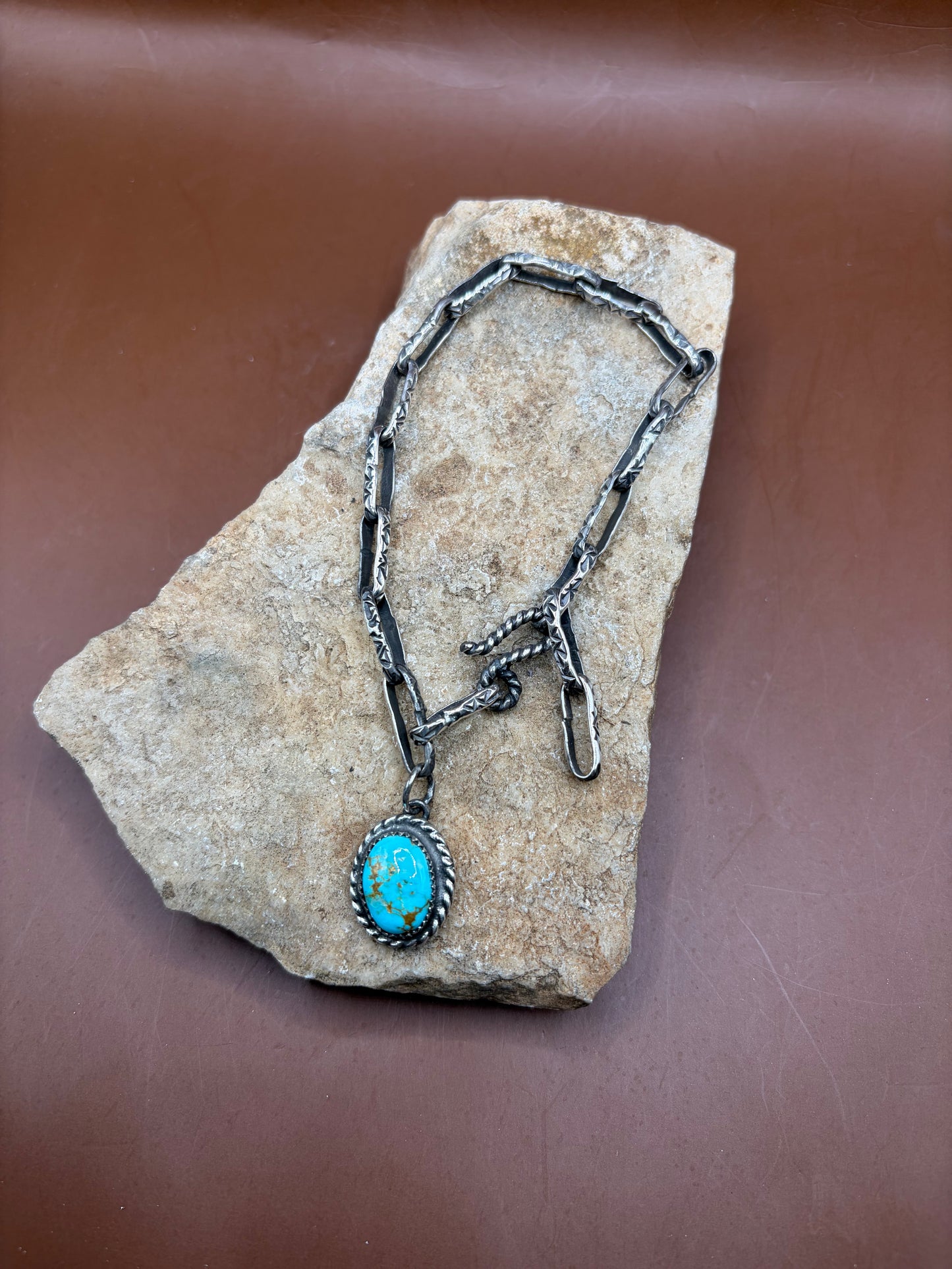 Hand Stamped and Handmade Paperclip Chain Bracelet