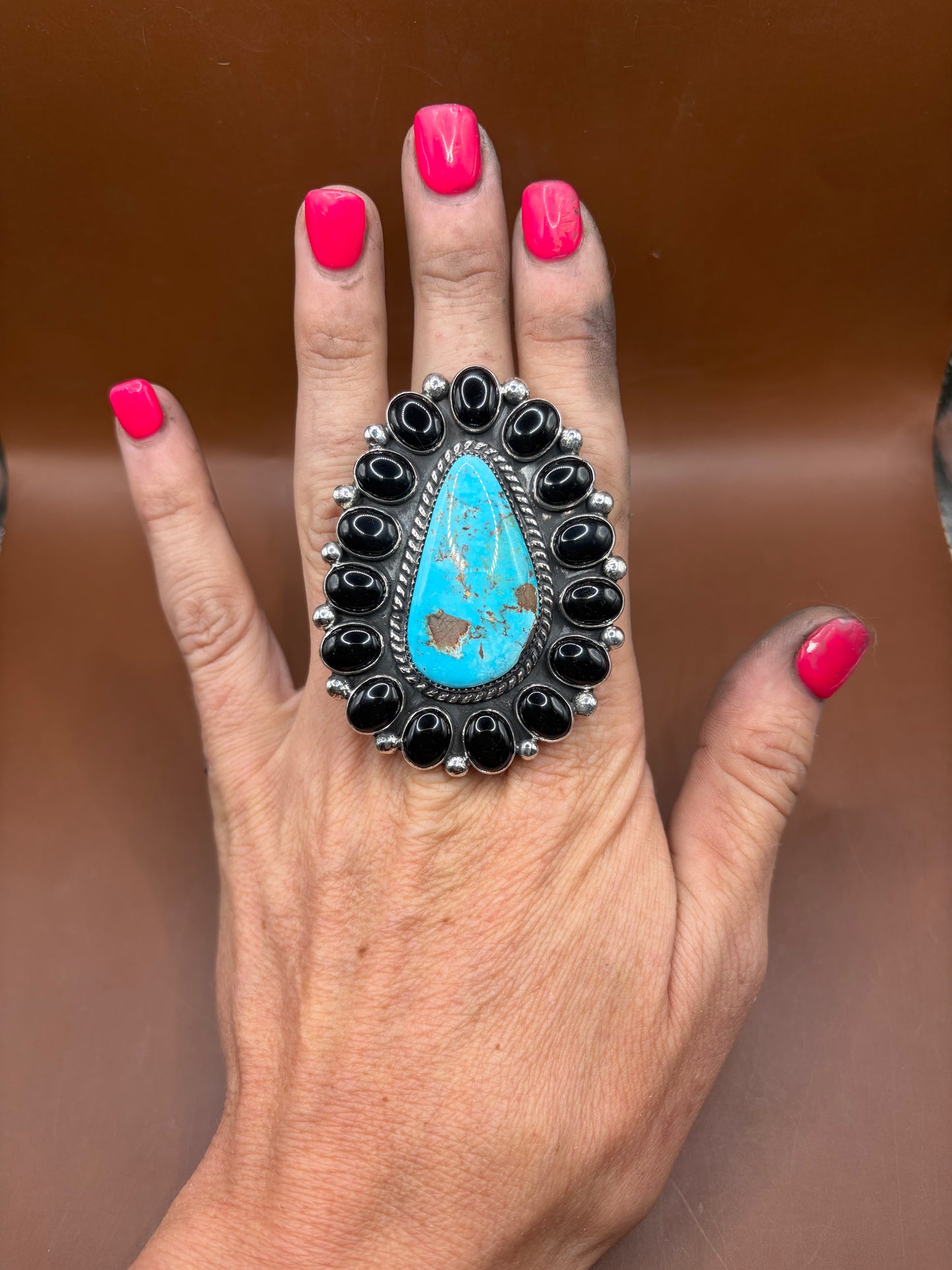 Black Onyx and Lone Mountain Ring