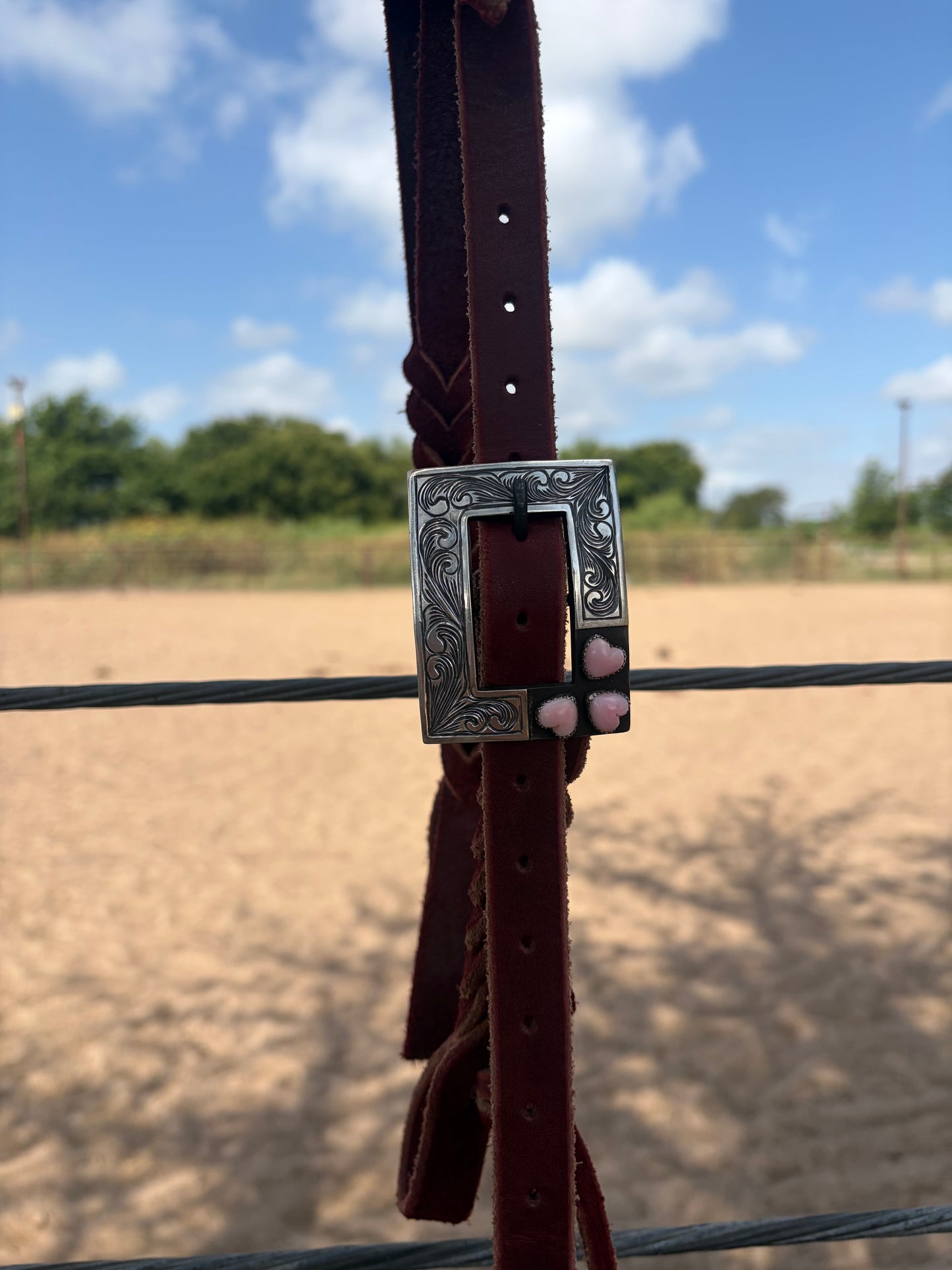 Pink Conch Heart Headstall Buckle