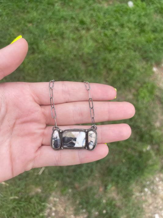 White Buffalo Bar Necklace