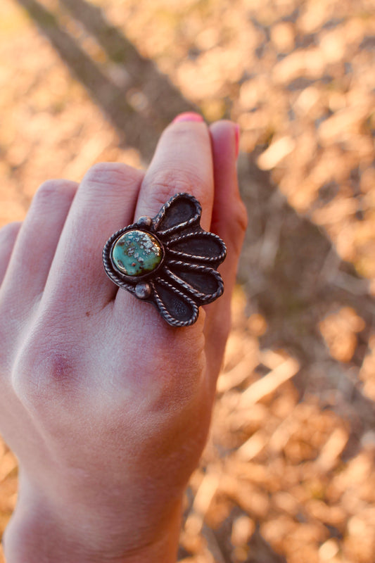 4 Petal Turquoise ring